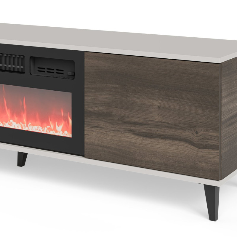 TV-alus RANDOM 2 RTV-K with fireplace 180 cm kašmiir/pähkel/must