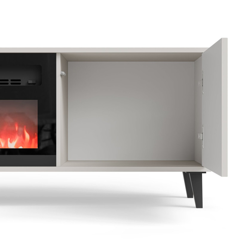 TV-alus RANDOM 2 RTV-K with fireplace 180 cm kašmiir/pähkel/must