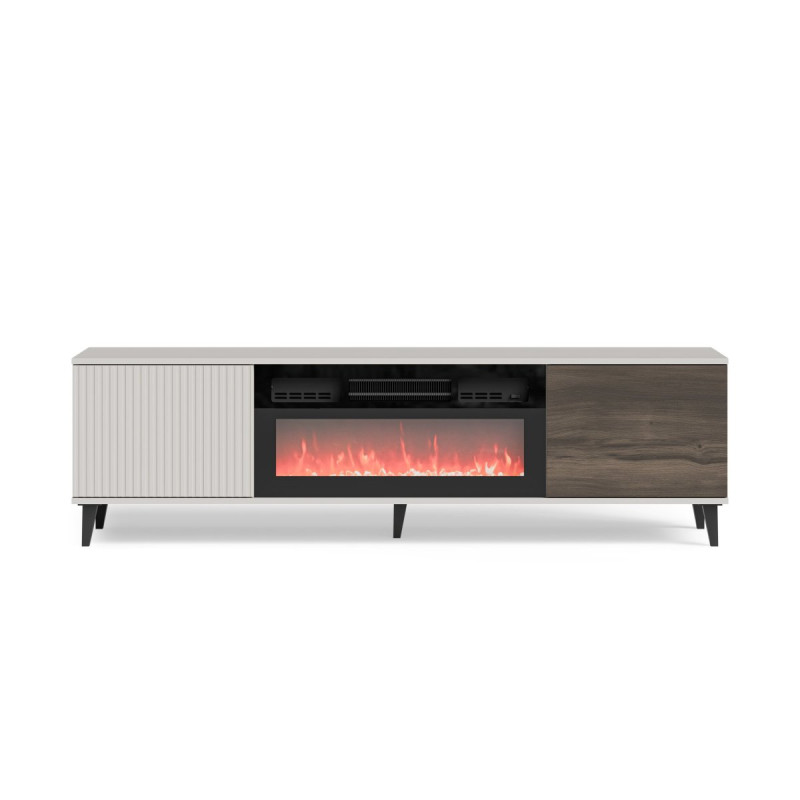 TV-alus RANDOM 2 RTV-K with fireplace 180 cm kašmiir/pähkel/must