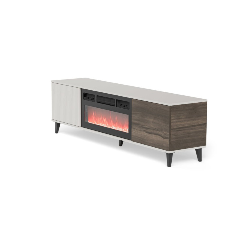 TV-alus RANDOM 2 RTV-K with fireplace 180 cm kašmiir/pähkel/must