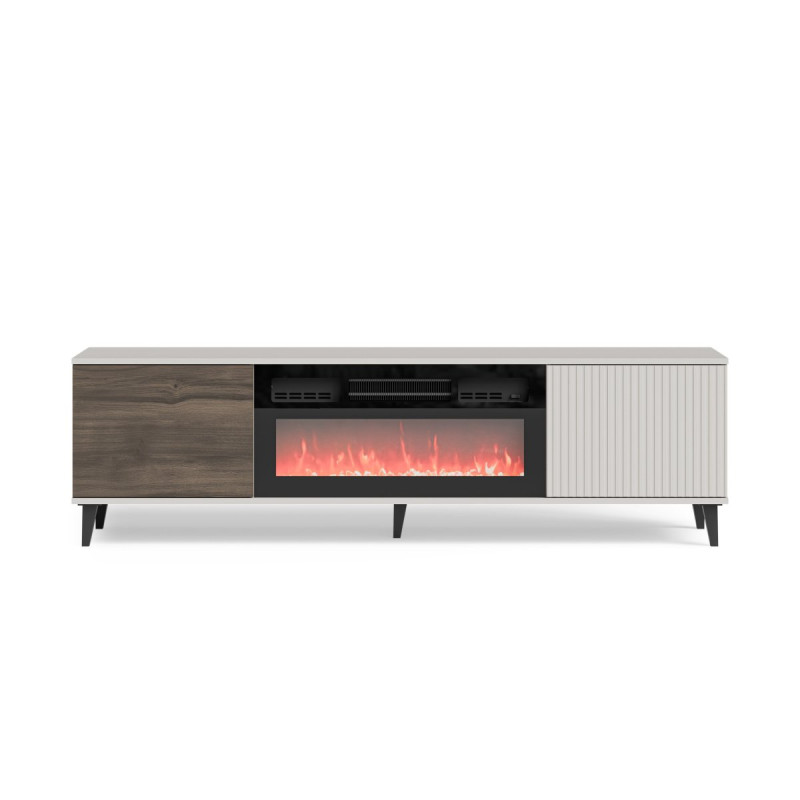 TV-alus RANDOM 2 RTV-K with fireplace 180 cm kašmiir/pähkel/must