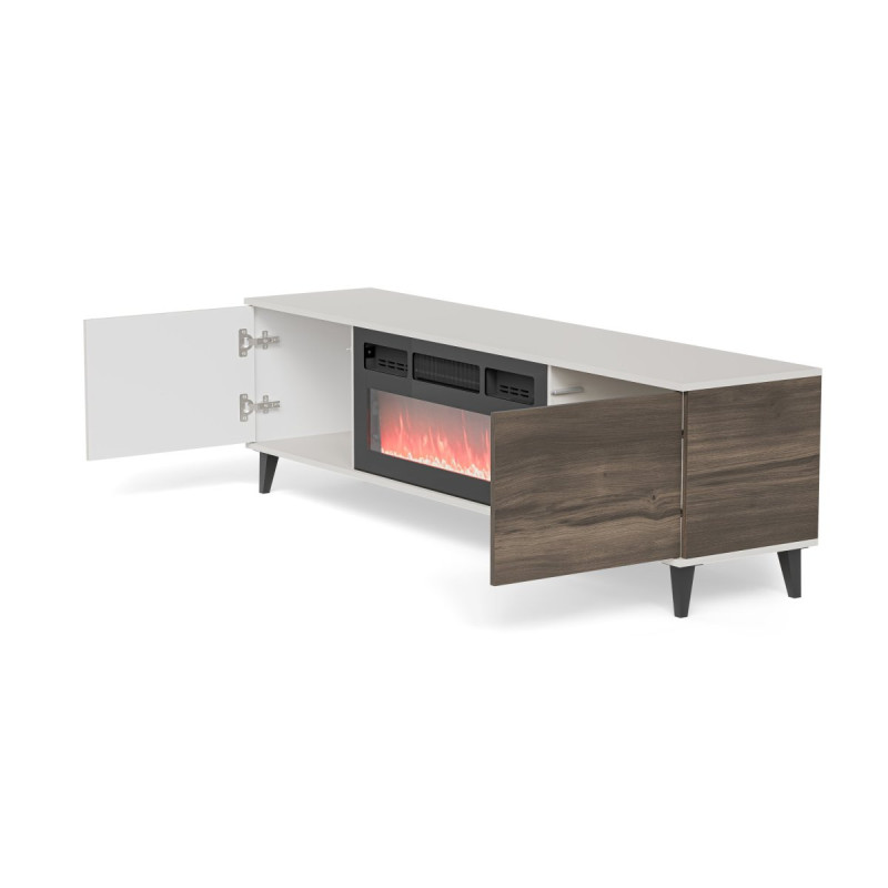 TV-alus RANDOM 2 RTV-K with fireplace 180 cm kašmiir/pähkel/must