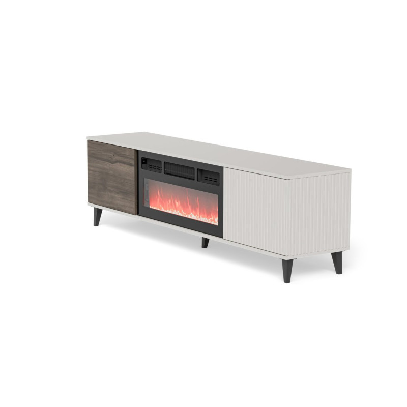 TV-alus RANDOM 2 RTV-K with fireplace 180 cm kašmiir/pähkel/must