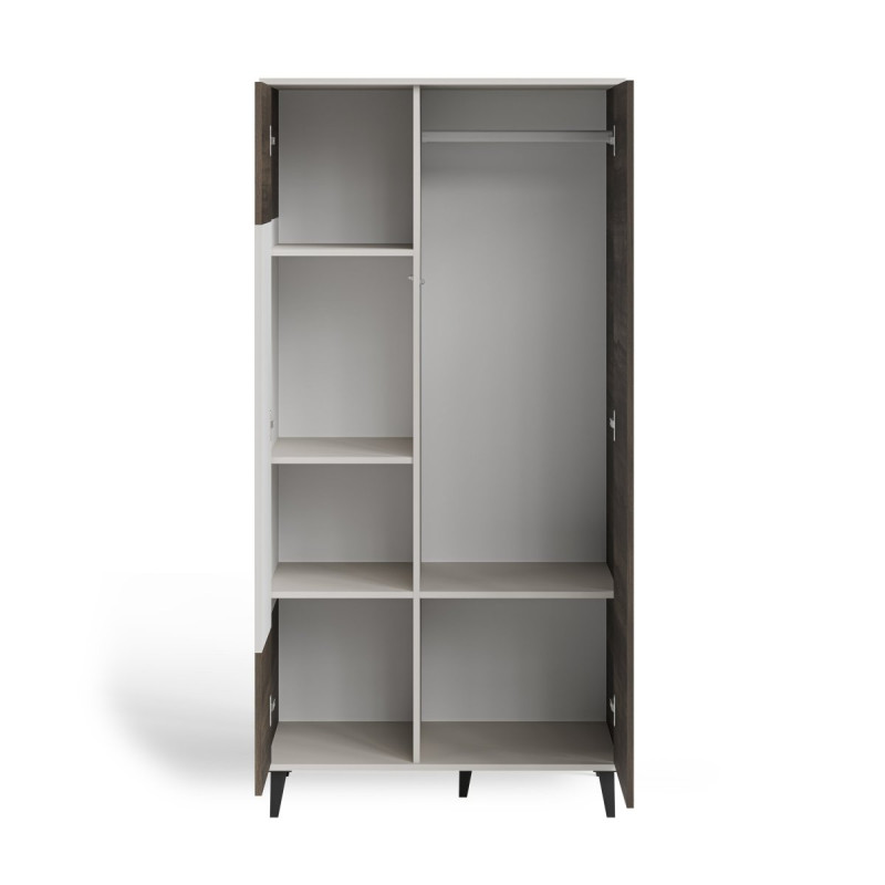 Riidekapp RANDOM 2 S-1 kašmiir/pähkel/must