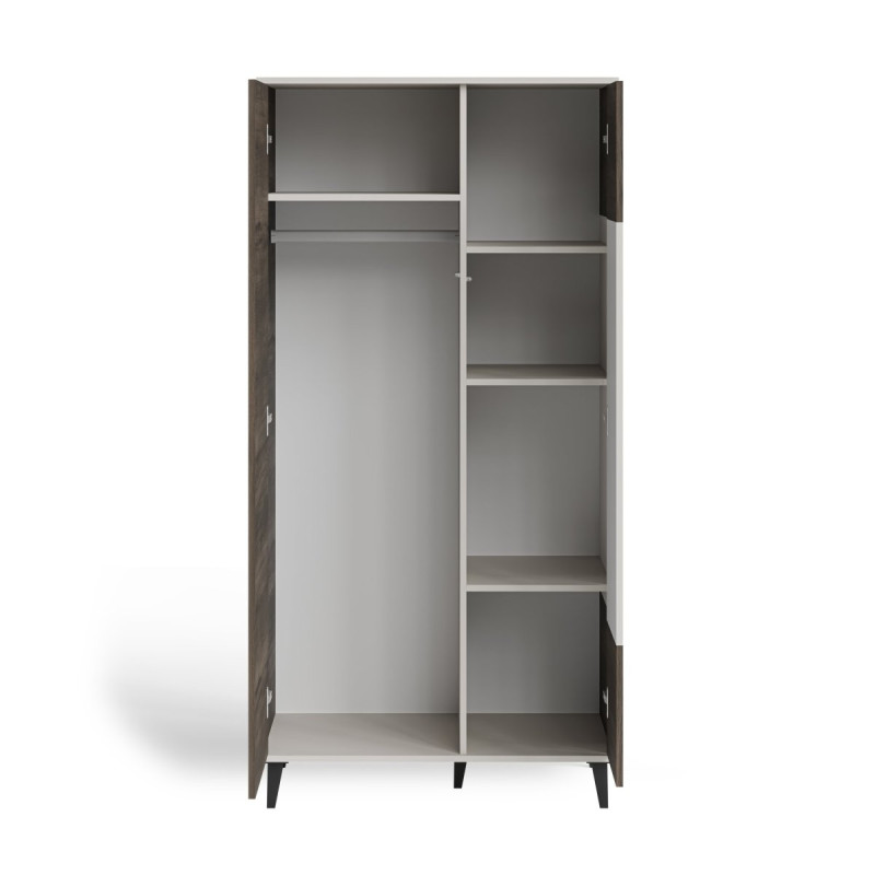 Riidekapp RANDOM 2 S-1 kašmiir/pähkel/must