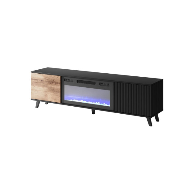TV-alus RANDOM RTV-K with fireplace 180 cm wotan tamm/must