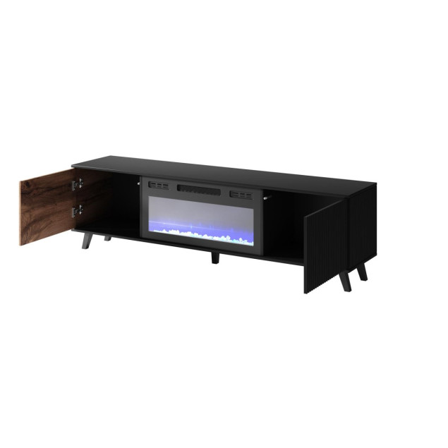 TV-alus RANDOM RTV-K with fireplace 180 cm wotan tamm/must