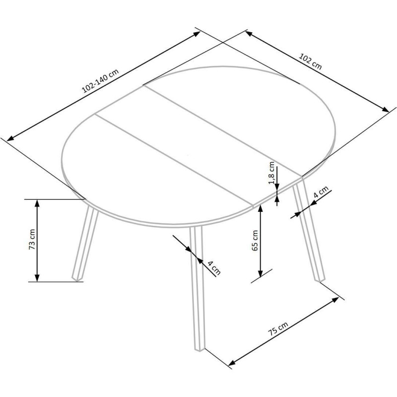 Table RUBEN extension cashmere