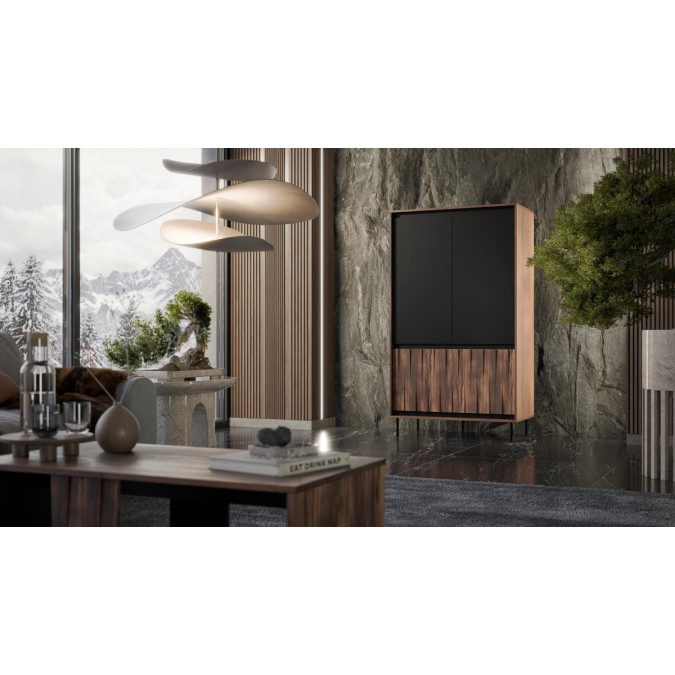 Wardrobe SWING S-1 walnut/black