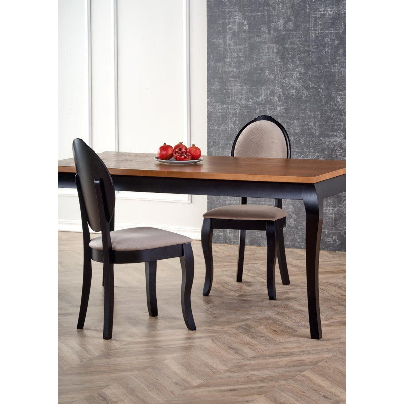 Table WINDSOR extension color dark oak/black
