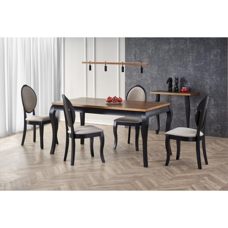 Table WINDSOR extension color dark oak/black