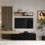 TV stand set CAMINO oak/black
